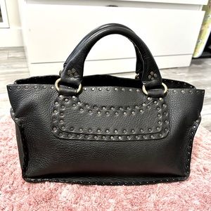 Authentic CELINE Black Leather Studded Boogie handbag